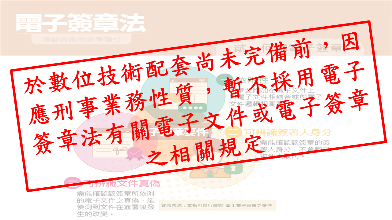 暫不適用電子簽章法